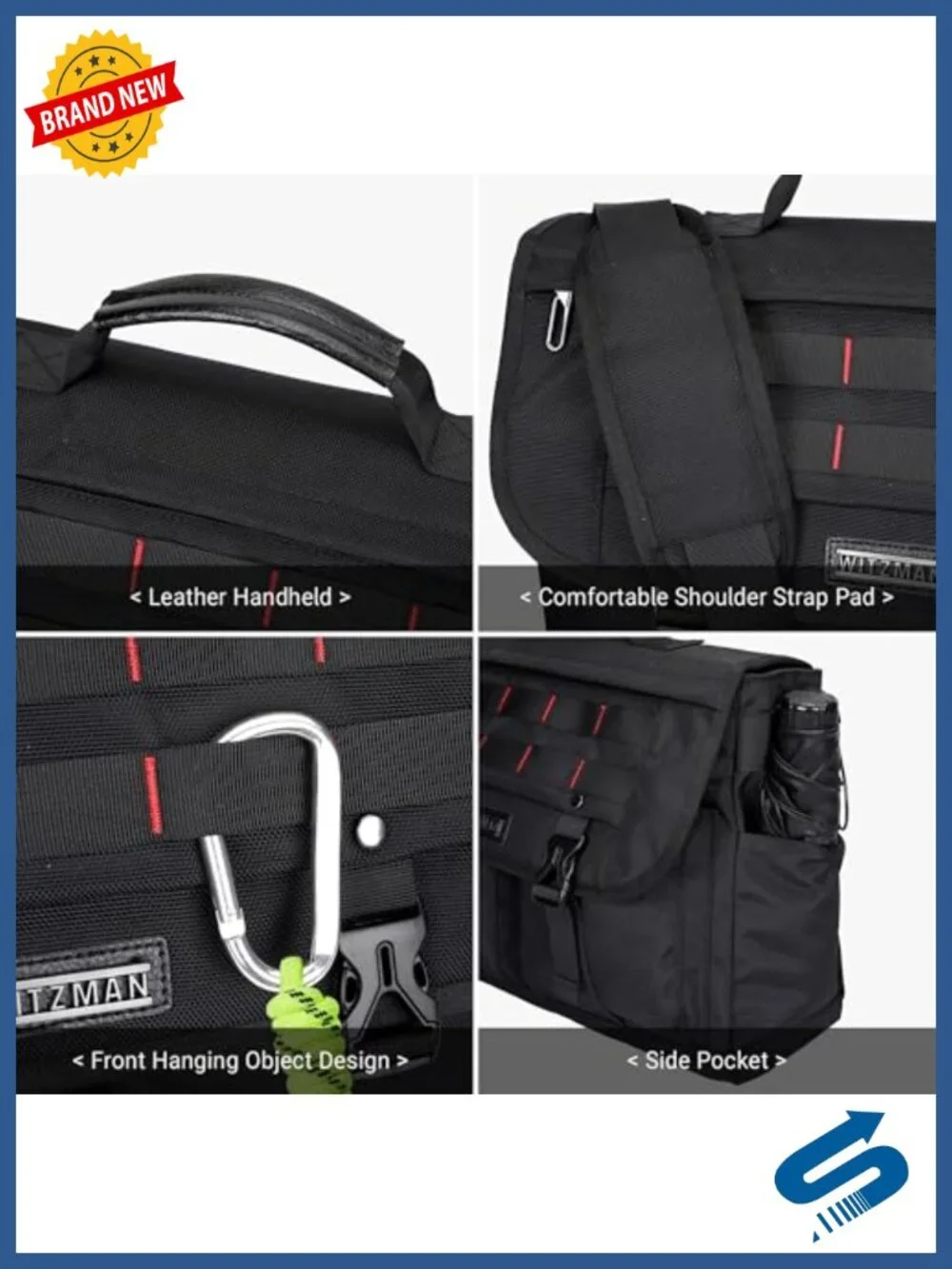 Large Lightweight Nylon Messenger Bag for Men, 15.6